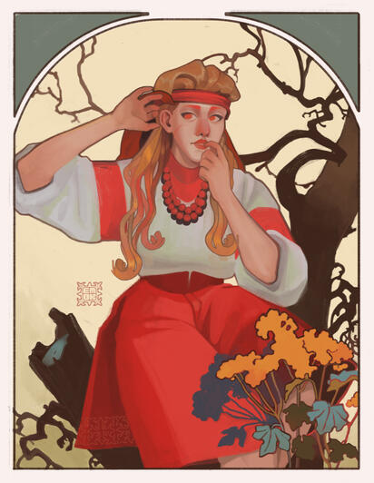 Inspired by Alphonse Mucha