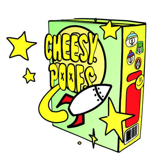 Cheesy Poofs - grease pencil